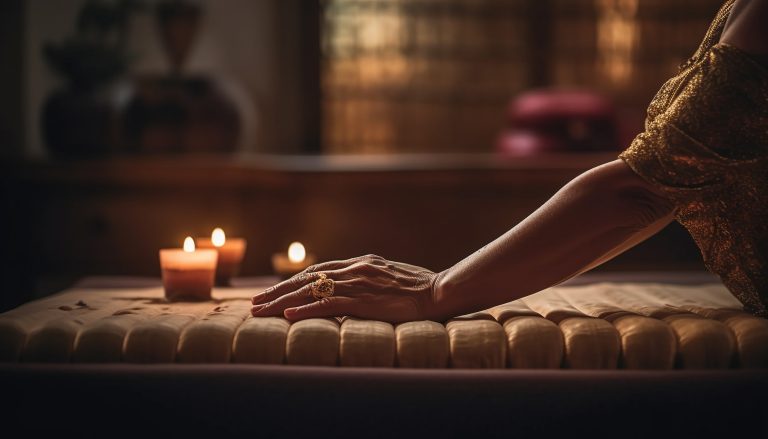 women holding candle enjoy tranquil spa treatment at RB Massage in Karachi